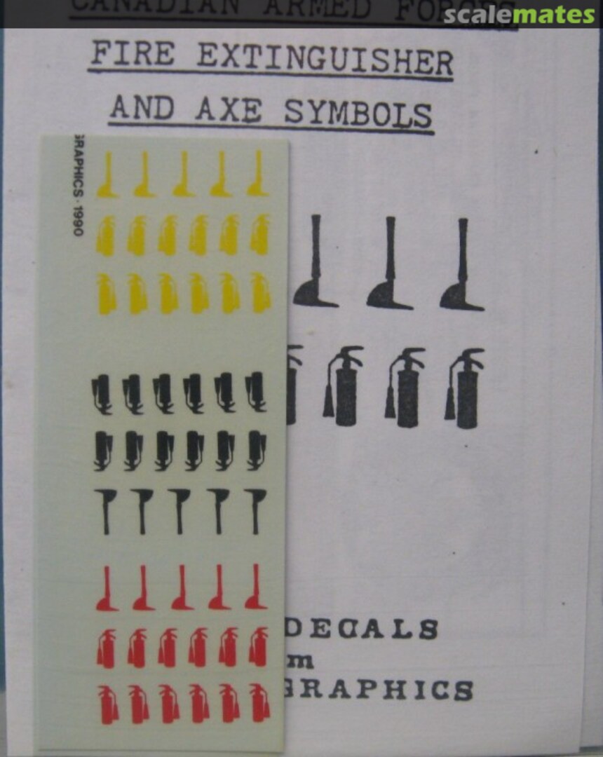 Boxart Canadian Armed Forces Fire Extinguisher & Axe symbols B-30-72 Arrow Graphics