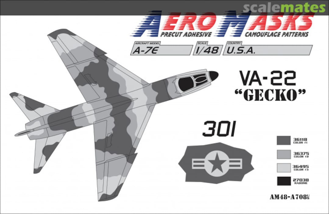 Boxart A-7E USA VA-22 "Gecko" 301Black AM48-A708 AeroMasks Boxart A-7E USA VA-22 "Gecko" 301Black AM48-A708 AeroMasks