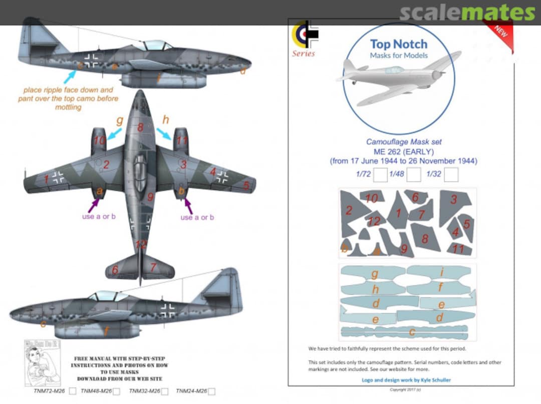 Boxart Messerschmitt Me-262A-1 early TNM48-M26 TopNotch Boxart Messerschmitt Me-262A-1 early TNM48-M26 TopNotch
