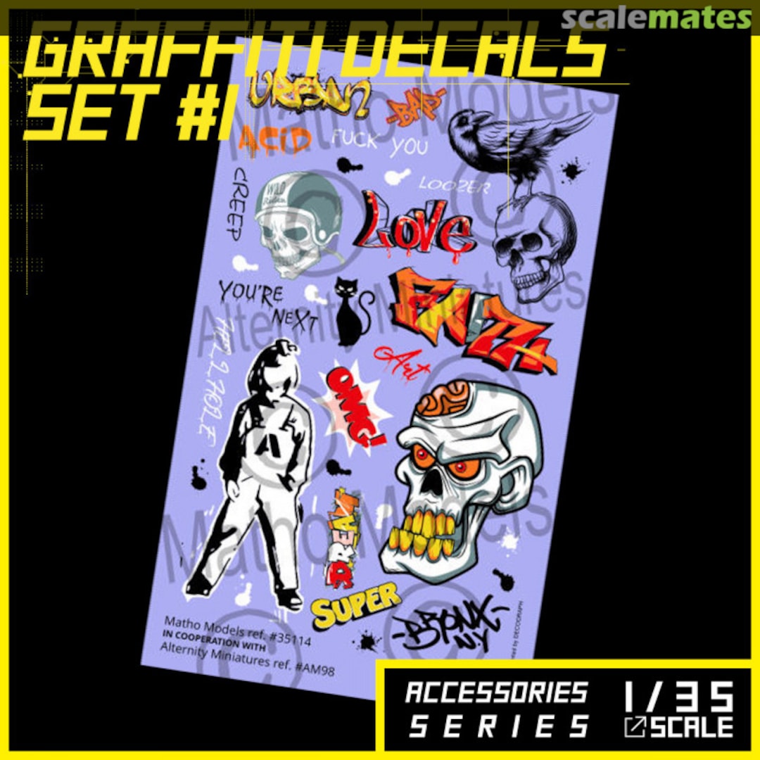 Boxart Graffiti Decals Set #1 AM98 Alternity Miniatures Boxart Graffiti Decals Set #1 AM98 Alternity Miniatures