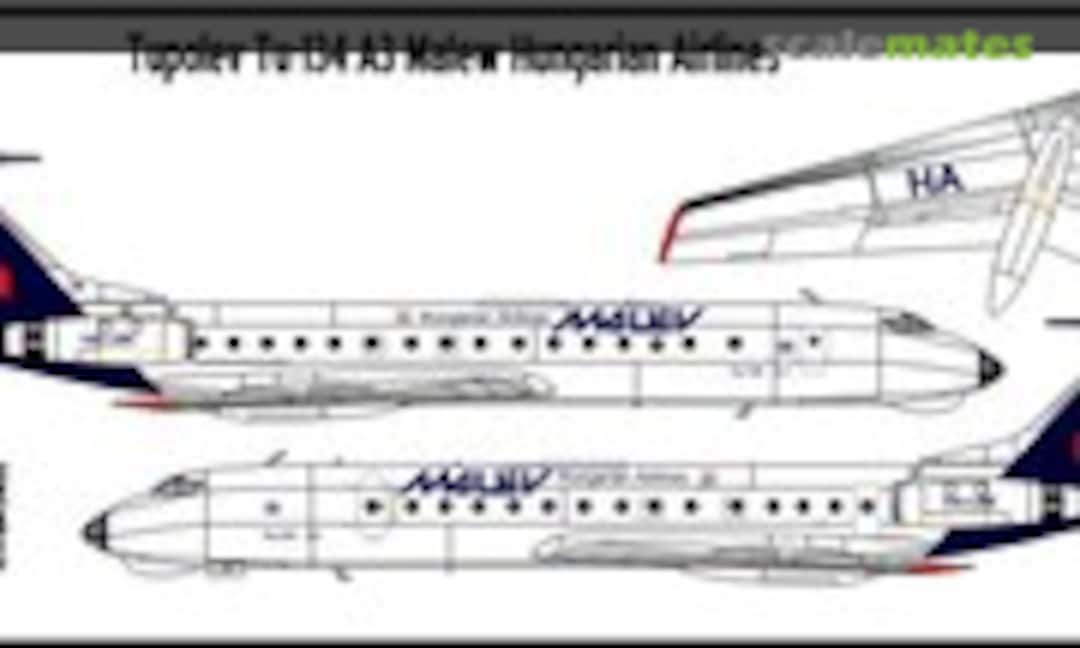 1:144 Tupolev Tu-134-A3, Malev Hungarian Airlines decals (BSmodelle BSM144480) BSM144480