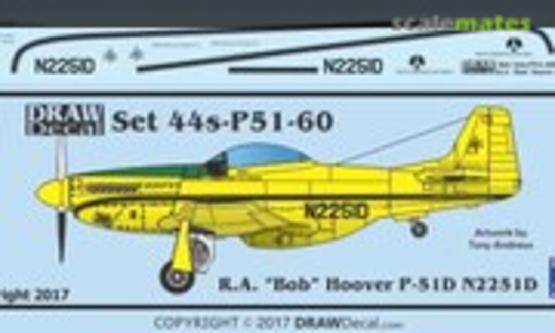 1:144 R.A. “Bob” Hoover P-51D N2251D (Draw Decal 44-P51-60) 44-P51-60