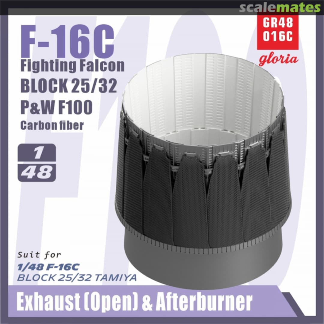 Boxart Exhaust (open) & Afterburner F-16C Fighting Falcon Block 25/32 P&W F100 GR48016C Gloria Model Boxart Exhaust (open) & Afterburner F-16C Fighting Falcon Block 25/32 P&W F100 GR48016C Gloria Model