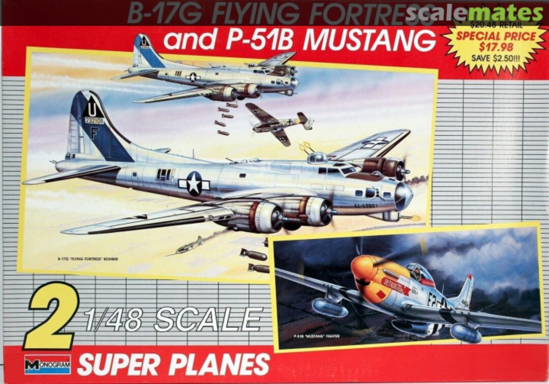 Boxart B-17G Flying Fortress and P-51B Mustang 6143 Monogram Boxart B-17G Flying Fortress and P-51B Mustang 6143 Monogram