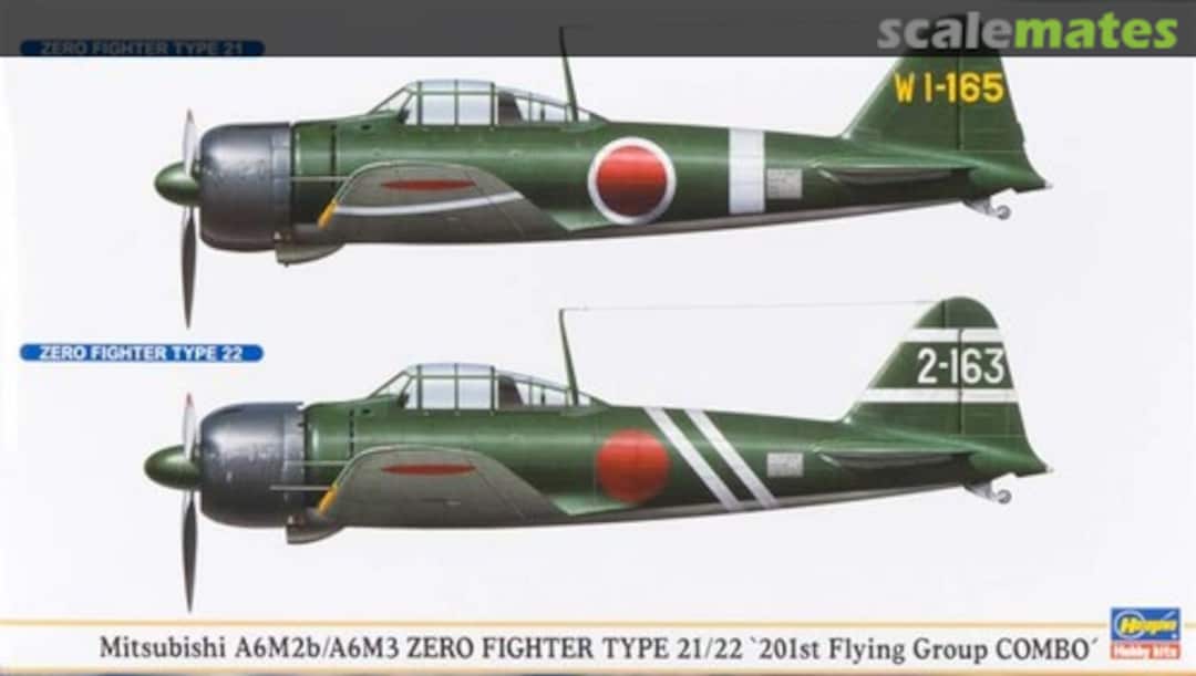 Boxart Mitsubishi A6M2b/A6M3 Zero Fighter Type 21/22 '201st Flying Group Combo' 00997 Hasegawa Boxart Mitsubishi A6M2b/A6M3 Zero Fighter Type 21/22 '201st Flying Group Combo' 00997 Hasegawa