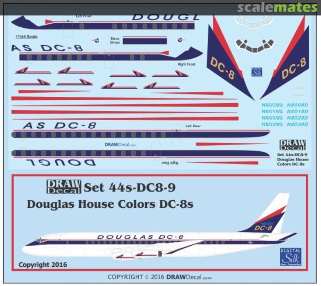 Boxart Douglas DC-8-11 Douglas House Colors 44s-DC8-9 Draw Decal Boxart Douglas DC-8-11 Douglas House Colors 44s-DC8-9 Draw Decal