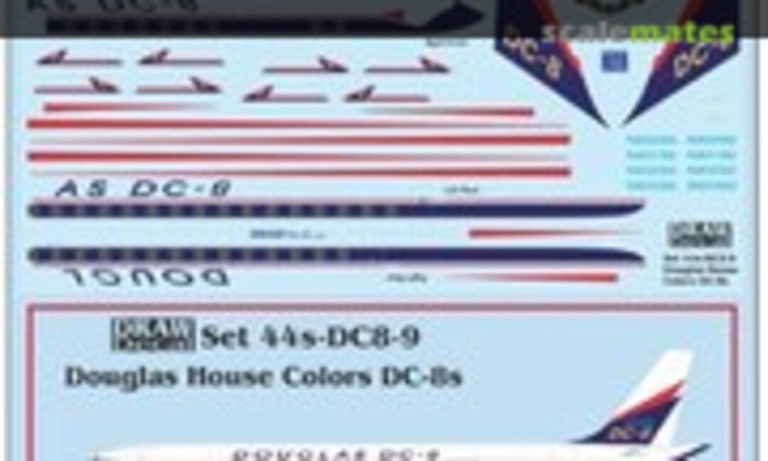 1:144 Douglas DC-8-11 Douglas House Colors (Draw Decal 44s-DC8-9) 44s-DC8-9