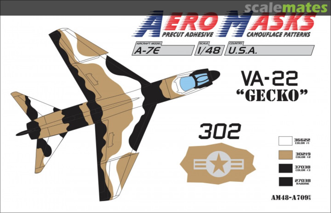 Boxart A-7E USA VA-22 "Gecko" 302Black AM48-A709 AeroMasks Boxart A-7E USA VA-22 "Gecko" 302Black AM48-A709 AeroMasks