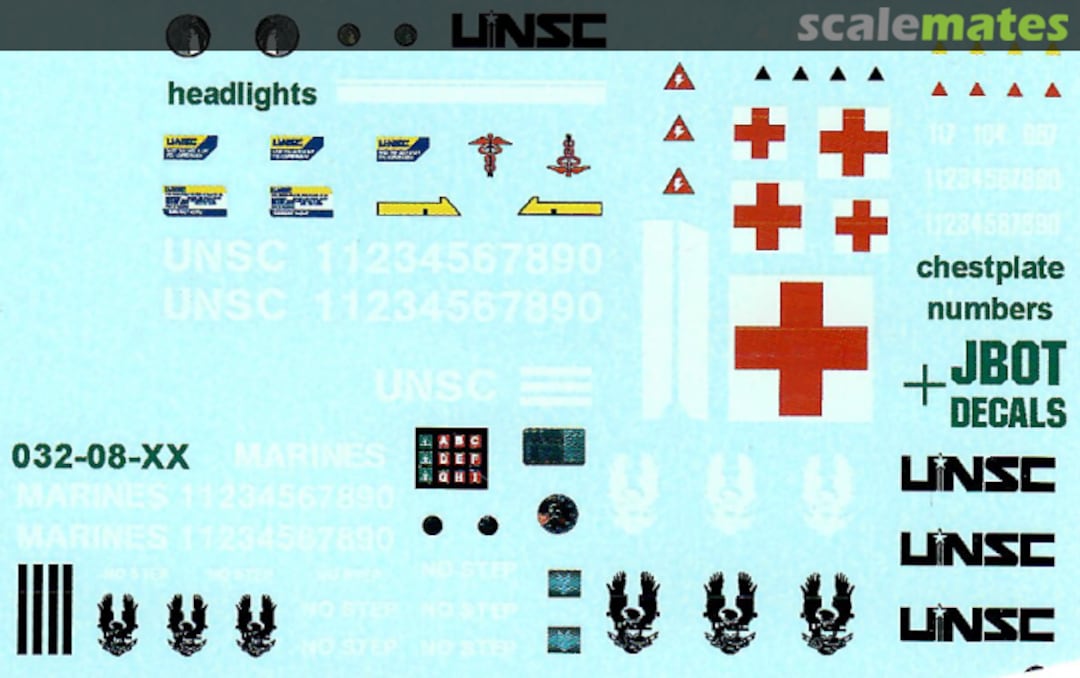 Boxart UNSC Warthog Decals 032-08-XX JBOT Decals Boxart UNSC Warthog Decals 032-08-XX JBOT Decals