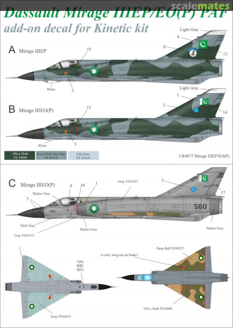 Boxart Dassault Mirage IIIEP/EO(P) PAF without stencils UR3277 UpRise Decal Boxart Dassault Mirage IIIEP/EO(P) PAF without stencils UR3277 UpRise Decal