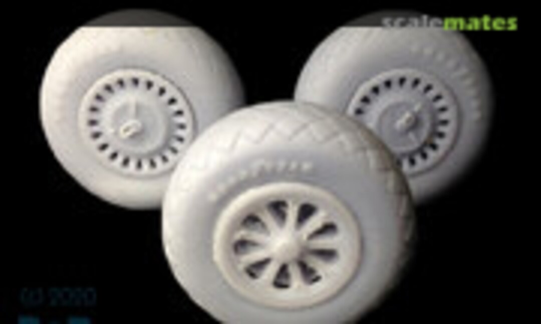 1:32 A-26 Invader "Bulged" Wheel & Hub Upgrade - Diamond Tread (RESIN2detail )