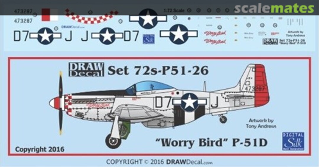 Boxart P-51D “Worry Bird” 72-P51-26 Draw Decal Boxart P-51D “Worry Bird” 72-P51-26 Draw Decal