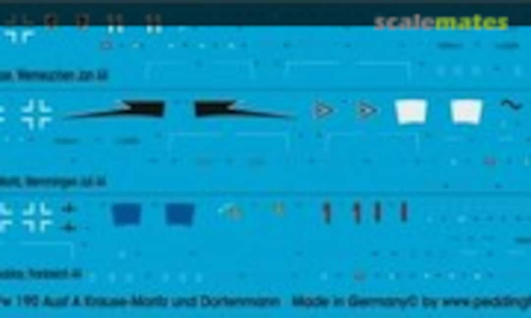 1:144 3 verschiedene Fw 190 Ausf A Krause-Mortiz-Dortenmann (Peddinghaus-Decals EP 2350)