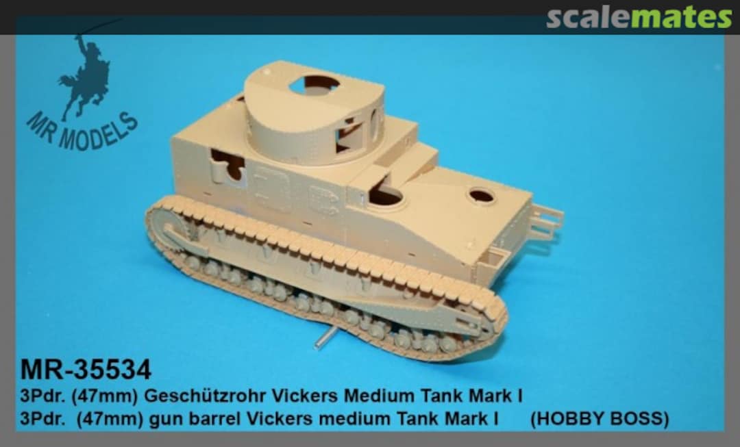 Boxart 3Pdr. (47mm) gun barrel Vickers medium Tank Mark I MR-35534 MR Modellbau