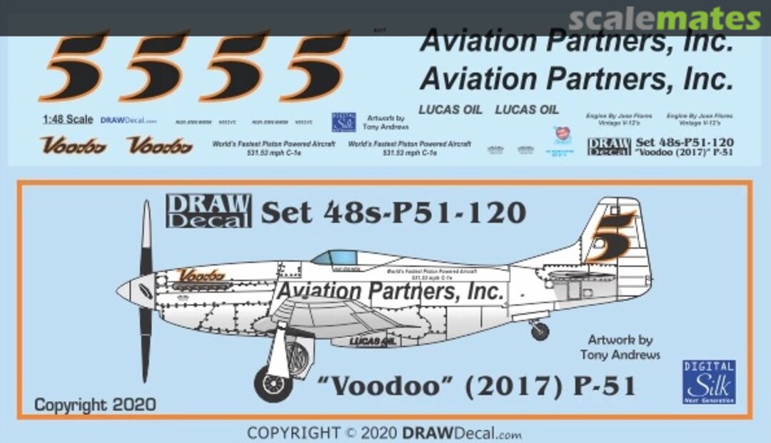 Boxart “Voodoo” P-51 2017 Version 48-P51-120 Draw Decal Boxart “Voodoo” P-51 2017 Version 48-P51-120 Draw Decal