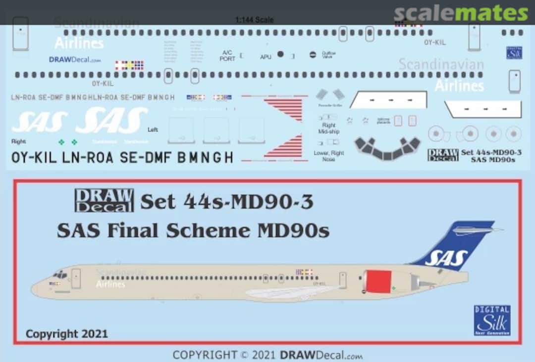Boxart SAS Final Colors MD90s 44-MD90-3 Draw Decal Boxart SAS Final Colors MD90s 44-MD90-3 Draw Decal