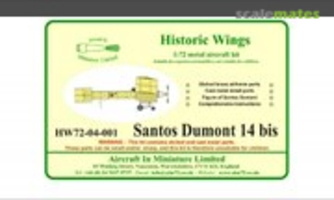 1:72 Santos Dumont 14bis (Aircraft In Miniature Ltd HW72-04-001) HW72-04-001