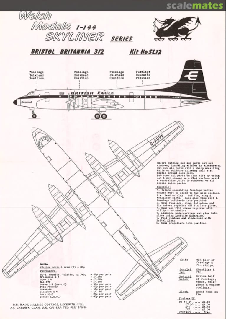 Boxart Bristol Britannia 312 SL12 Welsh Models Boxart Bristol Britannia 312 SL12 Welsh Models