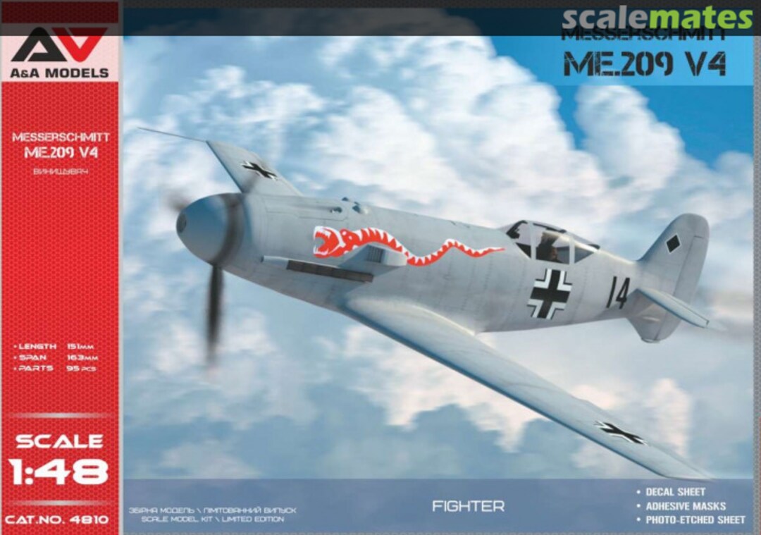 Boxart Messerschmitt Me 209 V4 4810 A&A Models