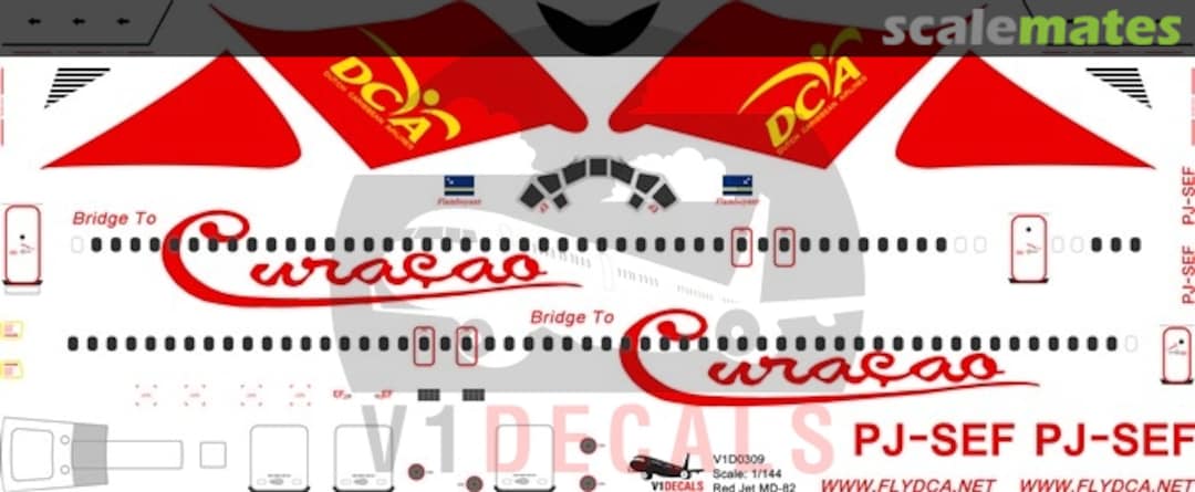 Boxart Dutch Caribbean Airlines (DCA) McDonnell Douglas MD-82 V1D0309-144 V1 Decals Boxart Dutch Caribbean Airlines (DCA) McDonnell Douglas MD-82 V1D0309-144 V1 Decals