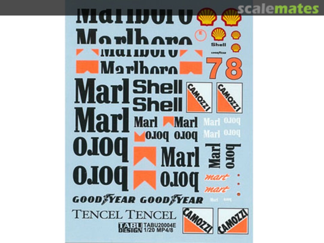 Boxart McLaren Honda MP4/8 McLaren Racing Limited Team sponsored by Marlboro #7, 8 TABU20004E Tabu Design Boxart McLaren Honda MP4/8 McLaren Racing Limited Team sponsored by Marlboro #7, 8 TABU20004E Tabu Design