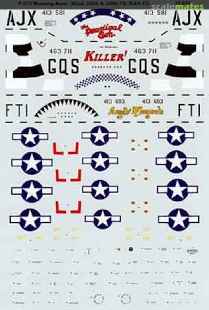Boxart P-51D Mustang Aces: 353rd, 355th & 356th FS/ 354th FG 72-851 Microscale Boxart P-51D Mustang Aces: 353rd, 355th & 356th FS/ 354th FG 72-851 Microscale