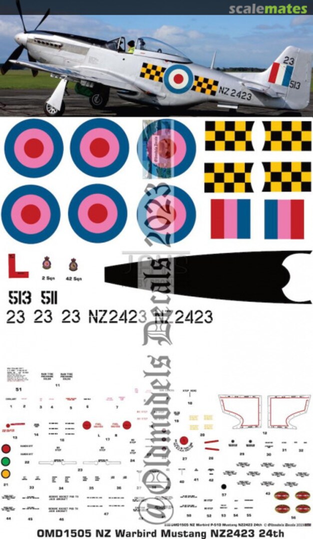 Boxart P-51D Mustang New Zealand Warbird OMD1505 Oldmodels Decals Boxart P-51D Mustang New Zealand Warbird OMD1505 Oldmodels Decals