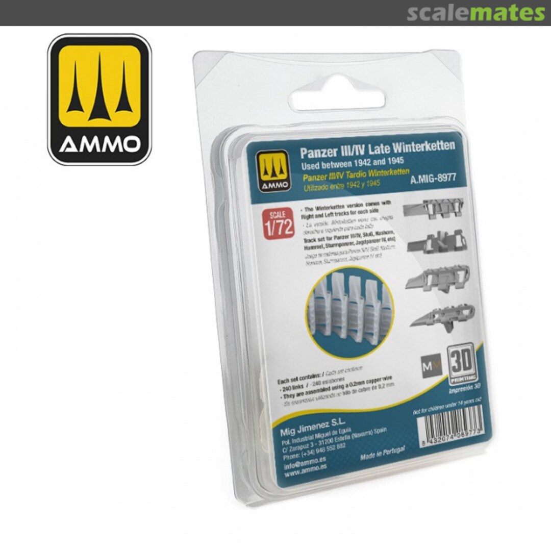 Boxart Panzer III/IV Late Winterketten, 1942-1945 track set A.MIG-8977 Ammo by Mig Jimenez Boxart Panzer III/IV Late Winterketten, 1942-1945 track set A.MIG-8977 Ammo by Mig Jimenez