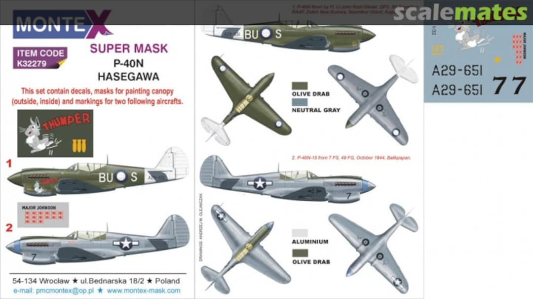 Boxart Curtiss P-40N Warhawk "USAAF & RAAF" K32279 Montex Boxart Curtiss P-40N Warhawk "USAAF & RAAF" K32279 Montex