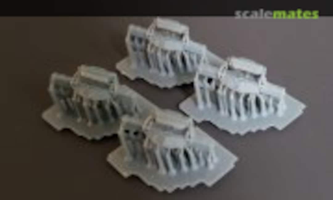 1:700 Mk.38 Fire Control Directors, 7-sided shield, World War Two (Model Monkey 700-Mk38 7-side WWII-4) 700-Mk38 7-side WWII-4