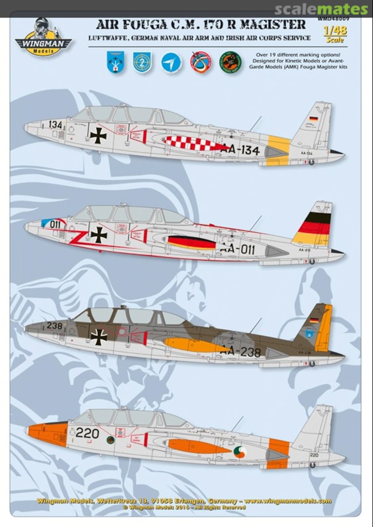 Boxart Fouga C.M. 107R Magister (Luftwaffe, German Naval Air Arm and Irish Air Corps Service) WMD48009 Wingman Models Boxart Fouga C.M. 107R Magister (Luftwaffe, German Naval Air Arm and Irish Air Corps Service) WMD48009 Wingman Models