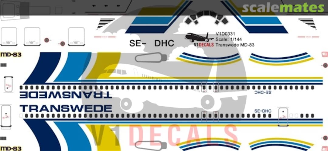 Boxart Transwede McDonnell Douglas MD-83 V1D0331-144 V1 Decals Boxart Transwede McDonnell Douglas MD-83 V1D0331-144 V1 Decals