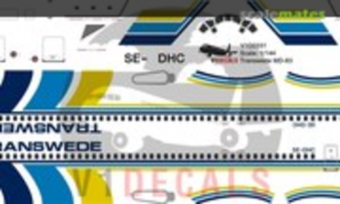 1:144 Transwede McDonnell Douglas MD-83 (V1 Decals V1D0331-144) V1D0331-144