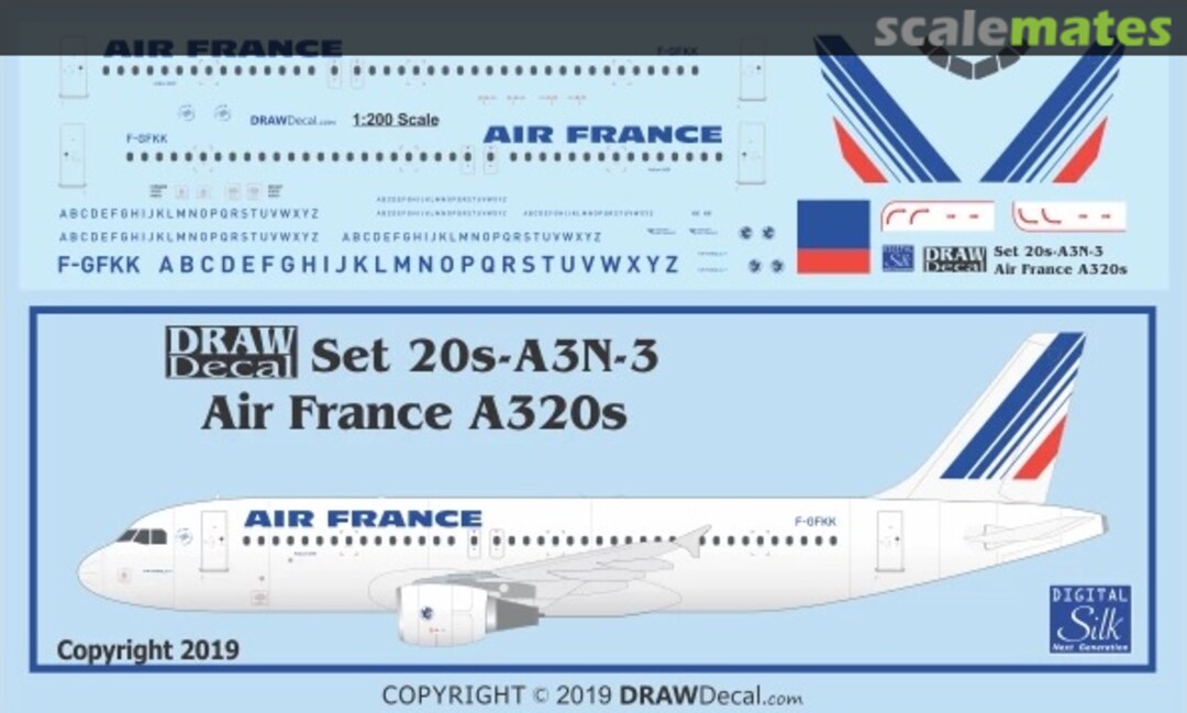 Boxart Air France A320s 20-A3N-3 Draw Decal Boxart Air France A320s 20-A3N-3 Draw Decal