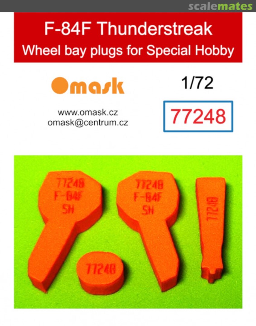 Boxart F-84F Thunderstreak wheel bay plugs 77248 Omask Boxart F-84F Thunderstreak wheel bay plugs 77248 Omask