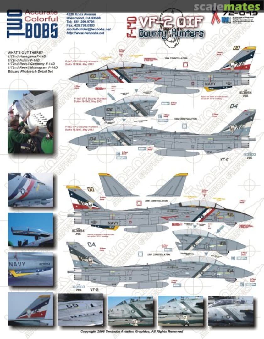 Boxart F-14D VF-2 OIF Bounty Hunters 72-049 TwoBobs Aviation Graphics Boxart F-14D VF-2 OIF Bounty Hunters 72-049 TwoBobs Aviation Graphics