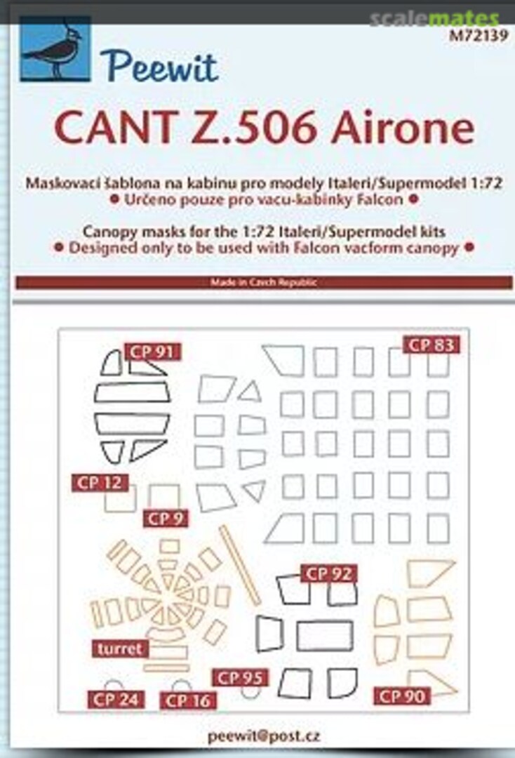 Boxart CANT Z.506 Airone Canopy Mask M72139 Peewit Boxart CANT Z.506 Airone Canopy Mask M72139 Peewit