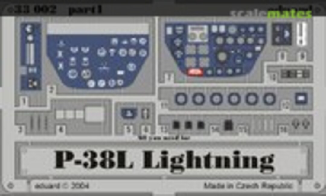 1:32 P-38L dashboard (Eduard 33002) 33002