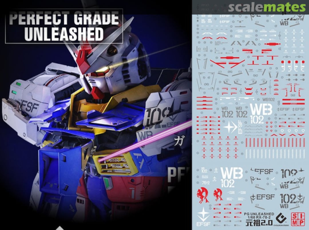 Boxart PG Unleashed RX-78-2 Gundam decals SIM06-60-D16 SIMPro Modeling and Supplies Boxart PG Unleashed RX-78-2 Gundam decals SIM06-60-D16 SIMPro Modeling and Supplies