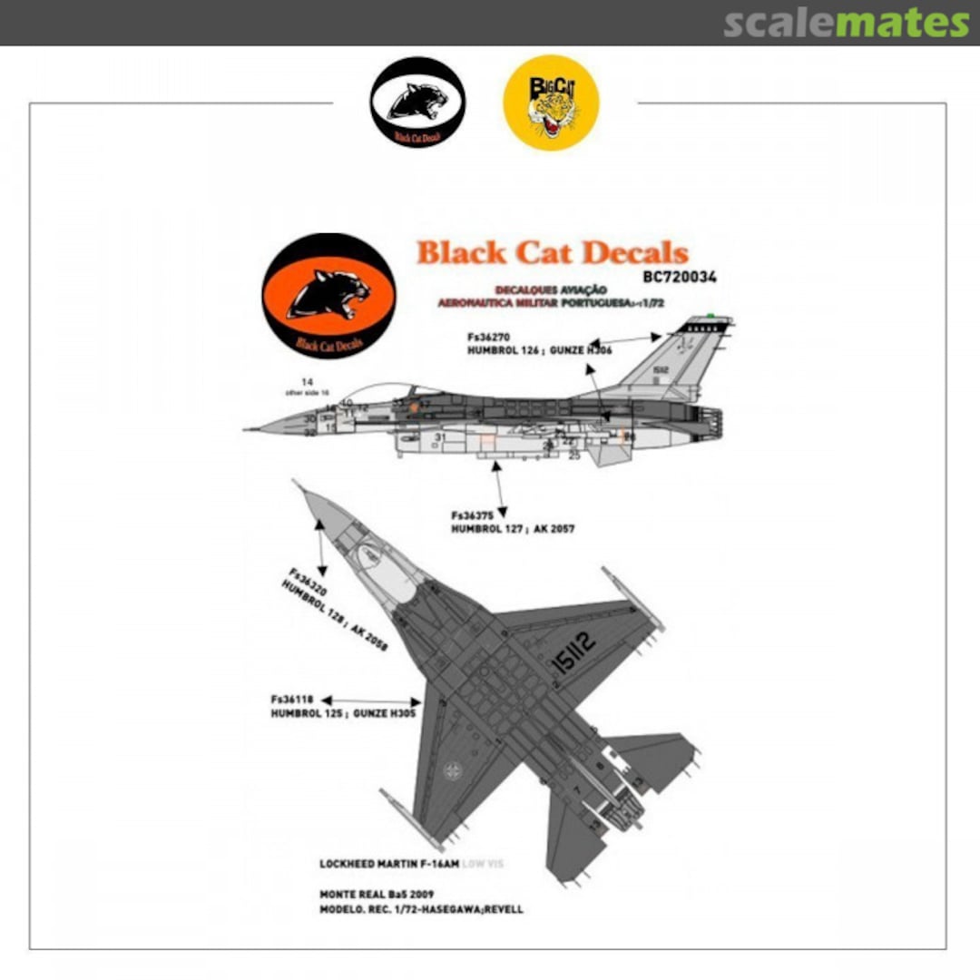 Boxart F-16A FAP 15112 Low Vis BC720034 Black Cat Decals Boxart F-16A FAP 15112 Low Vis BC720034 Black Cat Decals