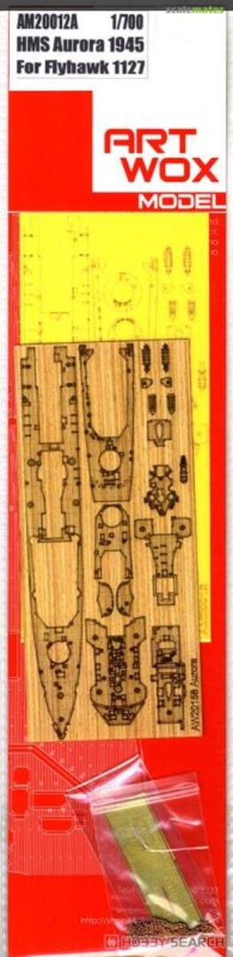Boxart Wooden Deck & Masking Sheet for HMS Aurora 1945 for Fly Hawk 1127 AM20012A ArtwoxModel Boxart Wooden Deck & Masking Sheet for HMS Aurora 1945 for Fly Hawk 1127 AM20012A ArtwoxModel