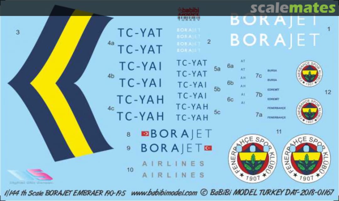Boxart Borajet Embraer 195 DAT-01167 Babibi model Boxart Borajet Embraer 195 DAT-01167 Babibi model