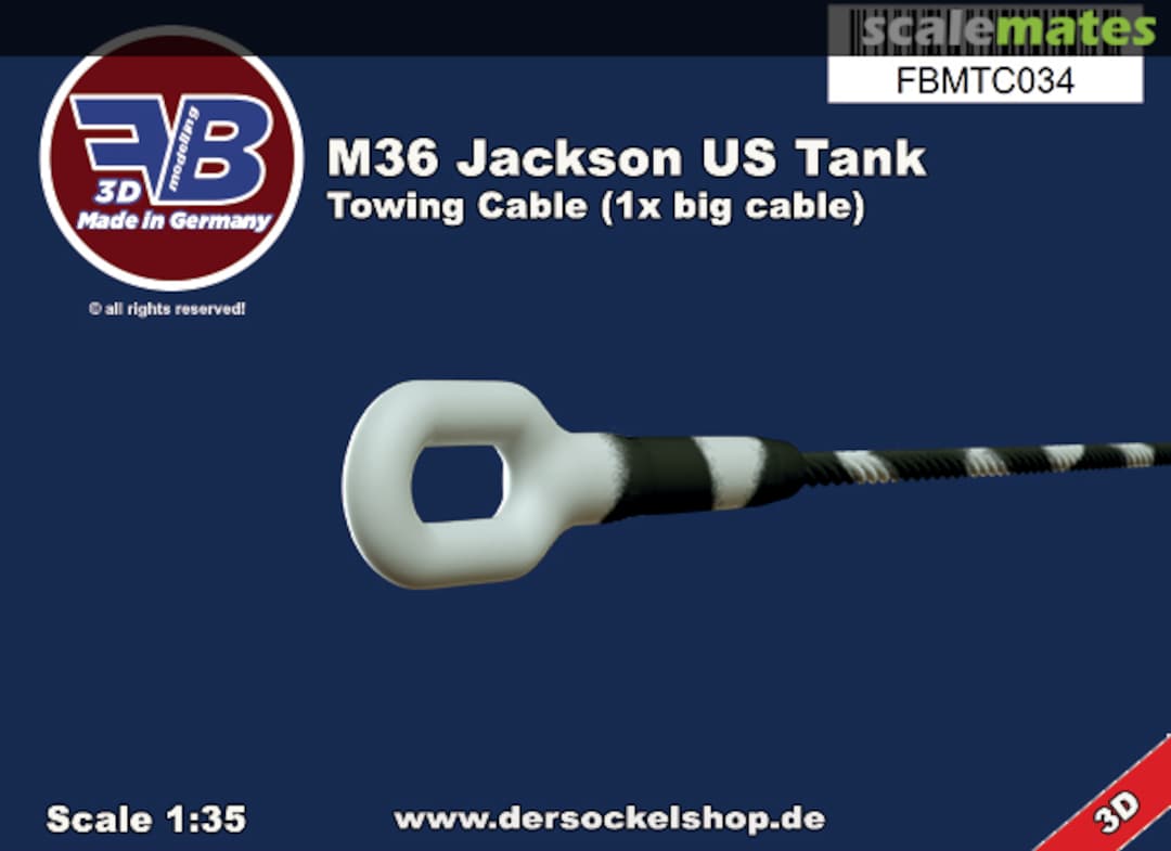 Boxart M36 Jackson US Tank, Towing Cable FBMTC034 FB Modelling Boxart M36 Jackson US Tank, Towing Cable FBMTC034 FB Modelling
