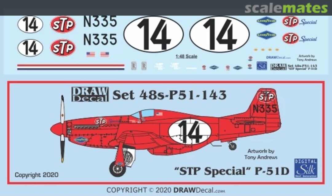 Boxart “STP Special” P-51D N335 48-P51-143 Draw Decal Boxart “STP Special” P-51D N335 48-P51-143 Draw Decal