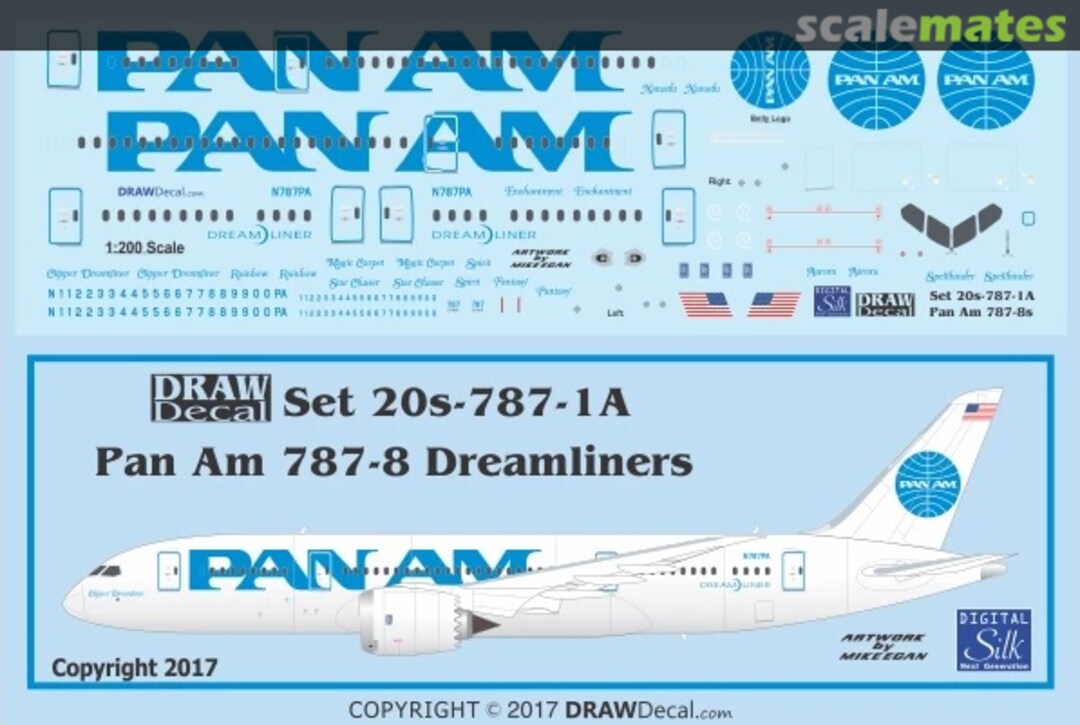 Boxart Pan Am 787-8 Dreamliners 20-787-1A Draw Decal Boxart Pan Am 787-8 Dreamliners 20-787-1A Draw Decal
