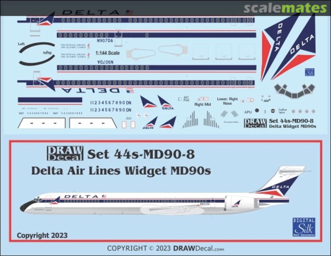 Boxart Delta Air Lines “Widget” MD90s 44-MD90-8 Draw Decal Boxart Delta Air Lines “Widget” MD90s 44-MD90-8 Draw Decal