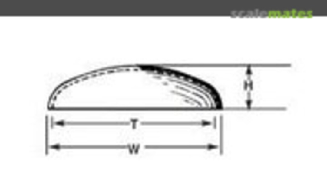 No Elliptical Dome (44.5 x 38.1 x 10.7 mm) (Plastruct VHE-175VG) VHE-175VG