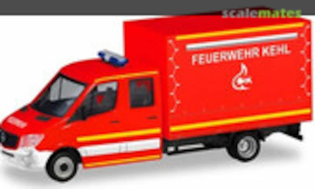 1:87 Mercedes Benz Sprinter Doppelkabine mit Plane Feuerwehr Kehl (Herpa 094931)