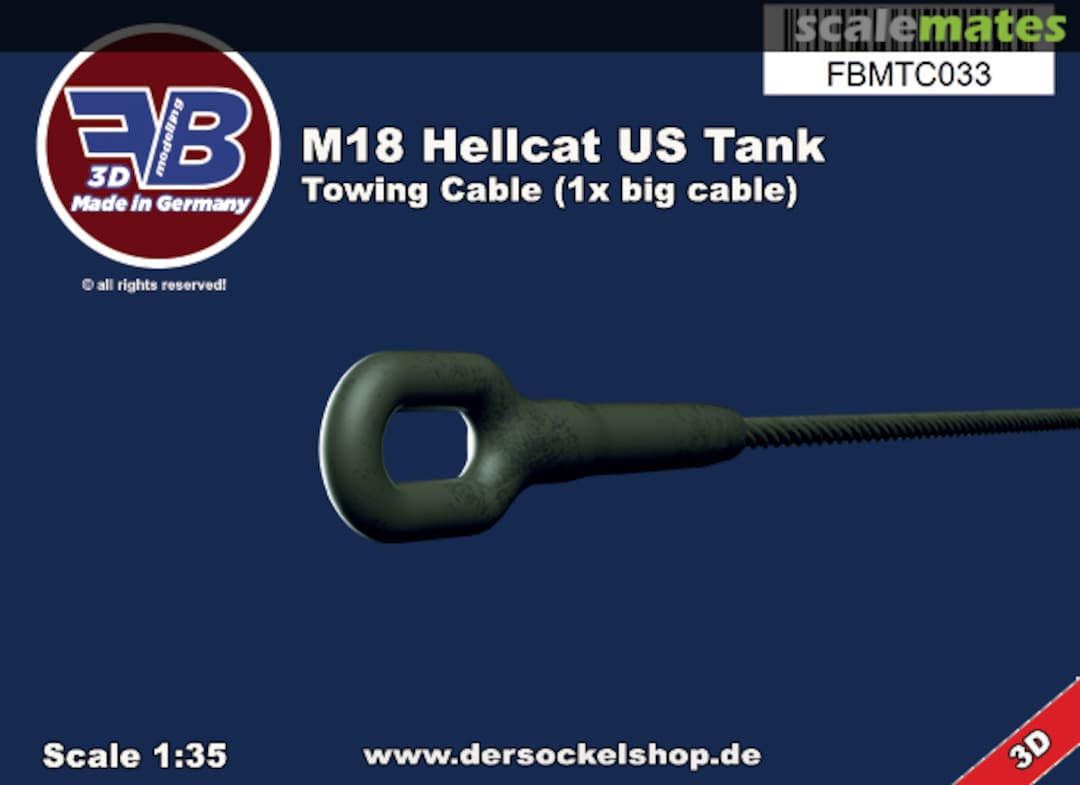 Boxart M18 Hellcat US Tank, Towing Cable FBMTC033 FB Modelling Boxart M18 Hellcat US Tank, Towing Cable FBMTC033 FB Modelling
