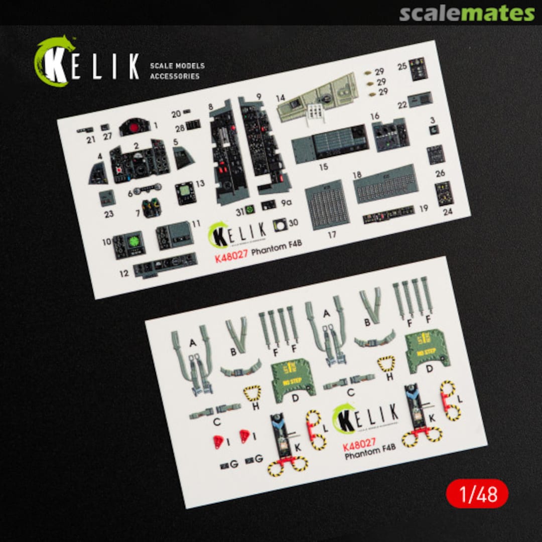 Boxart F-4B Phantom II - interior 3D decals K48027 Kelik Boxart F-4B Phantom II - interior 3D decals K48027 Kelik
